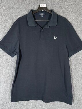 Fred Perry Cotton Pique Short Sleeve Polo Shirt - Men's Size XXL - Black